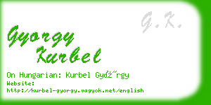 gyorgy kurbel business card